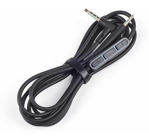 Cable Auxiliar Para Qc25 Microfono Y Control De Volumen Color Negro