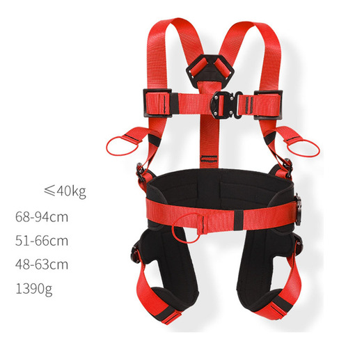 Bungee Trampolín Arnés Seguridad Sentarse Cuerpo Rojo