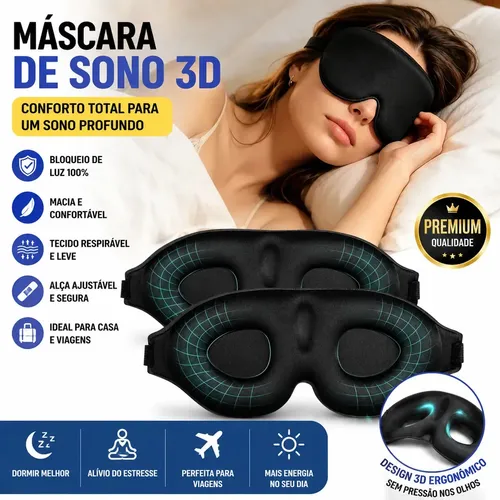 Máscaras De Dormir 3d Blackout Tapa Olho Anatômica Ajustável 2pcs Bloqueio Total De Luz, Espuma Macia Respirável,... Preto Mascara Sono Dormir