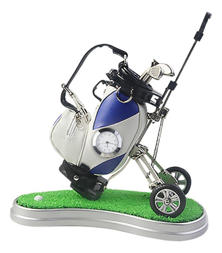 Mini Portalápices De Golf Con Carrito Juguete De Azul