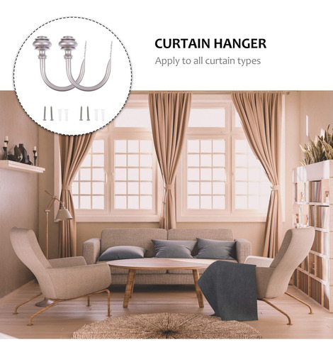 Soportes Para Cortinas, Enganchables, 2 Unidades