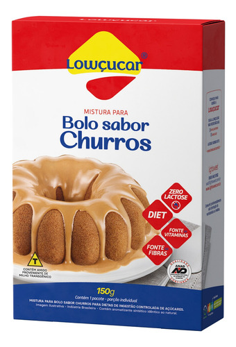 Bolo De Churros Zero Lactose Diet Lowçucar 150g Kit Com 10