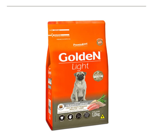 Ração Golden Light Cães Adultos Frango E Arroz 1kg