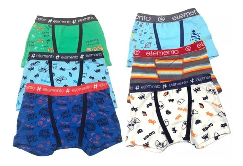 Boxer Niños Pack X6 Elemento Calzoncillos Surtidos