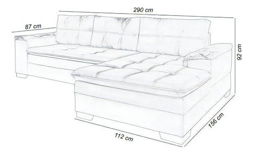 Sofá 3 Lugares Com Chaise Suede Aveludado Império