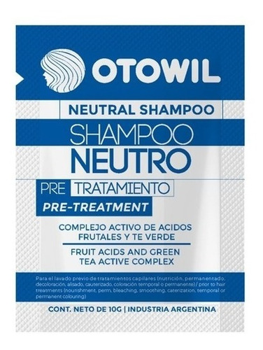 Imagen 1 de 6 de Shampoo Neutro Pre Tratamiento Antioxidante Otowil Caja X48u
