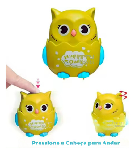 Brinquedo Corujinha Fricção Anda Apertando A Cabeça