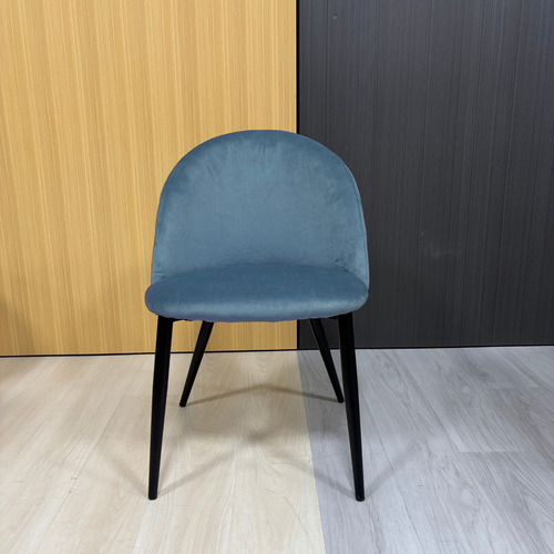 Silla Comedor Lira Pana Colores Minimalista Starway Estructura De La Silla Negro Asiento Azul Diseño De La Tela Liso