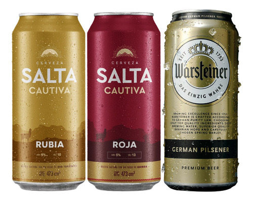 Imagen 2 de 9 de Cerveza Salta Cautiva Rubia X12 + Rojas X12 + Warsteiner X12