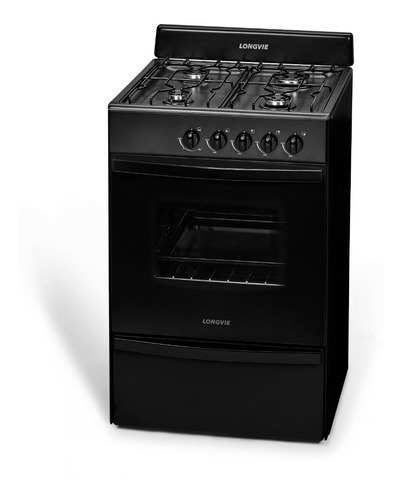 Imagen 3 de 3 de Cocina A Gas Longvie 12231g 56cm Grafito Cajón Parrilla