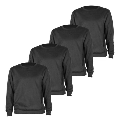 Set X4 Buzo Felpa Algodón Unisex Sweater Básico