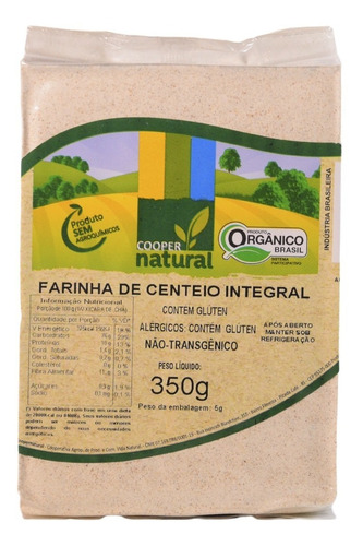 Farinha De Centeio Integral Orgânico Coopernatural 350g