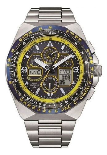 Reloj Citizen Promaster Skyhawk A-t Jy8125-54l Hombre Ts Color de la correa Plateado Color del bisel Negro/Azul Color del fondo Negro