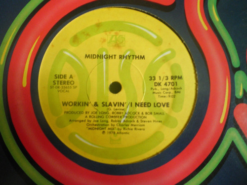 Disco Remix Vinyl Midnight Rhythm - Workin And Slavin (1978)