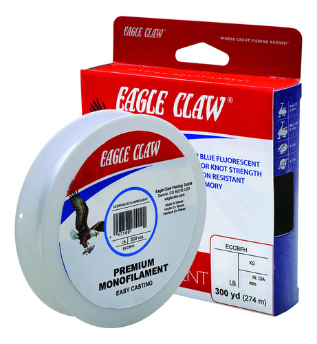 Eagle Claw Easy Cast Linea Pesca Fluorescente Prueba Premium