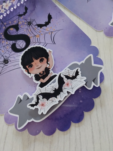 Banderines Personalizados 3d Merlina Addams