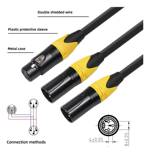 Three-core Xlr One Female To Two Male Adapter Cable