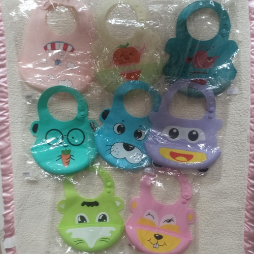 Imagen 2 de 2 de Babero En Silicona Impermeable Para Bebes Alimentacion