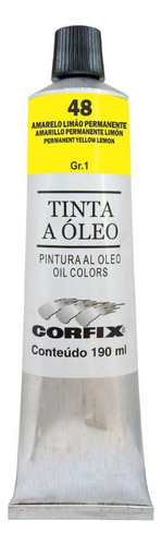 Tinta A Óleo Corfix 190ml Bisnaga Gr1 Amarelo Limão Perm. 48