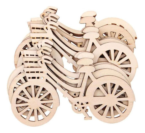 10 Ornamentos De Bicicleta De Madera Cortados Mano Cont...