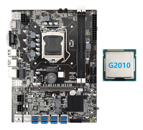 Placa Base B75 Eth Miner+cpu G2010 8xpcie A Usb Lga1155 M