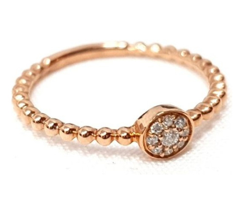 Anillo En Oro Rosa De 14k Con Esferitas Lisas