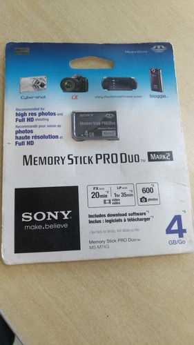 Cartão Sony Memory Styck Pro Duo 4 Gigas