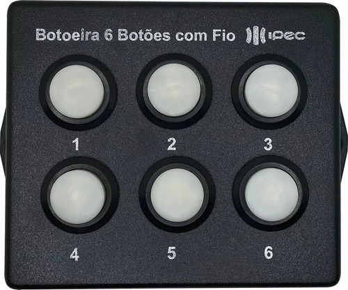 Botoeira Botao 6 Botões Com Fio Comando Motor Portao Fechadu