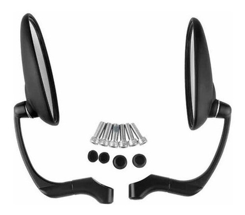 Espejos Retrovisores Para Moto Cafe Racer/ Scrambler Oval.