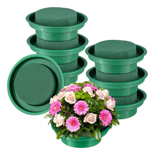 Paquete De 8 Cuencos Redondos De Espuma Floral Para Bricolaj