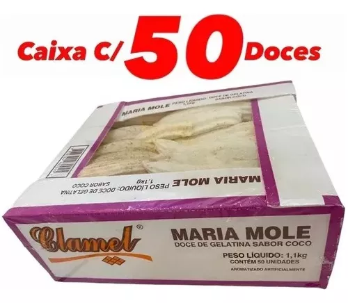 Doce de Gelatina Maria Mole Canudo Fumaça c/50 un - Clamel - Tudo para sua  festa você encontra aqui na Fiel 🍭, 🎂, 🎈