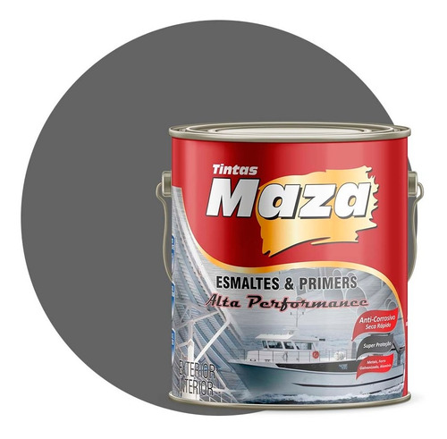 Tinta Esmalte Grafite Claro Fosco 2 Em 1 Maza 3,6l