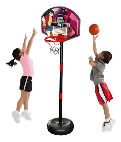 Set Básquetball Baloncesto Base Aro Portátil  Niños + Balón 