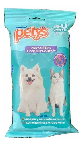 Pañitos Petys Clorhexidina Perro Ga - Unidad a $465