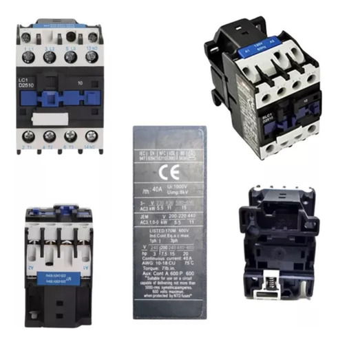 Kit Com 5 Contatora Tripolar 25a 220v 36000 48000 60000 Btus