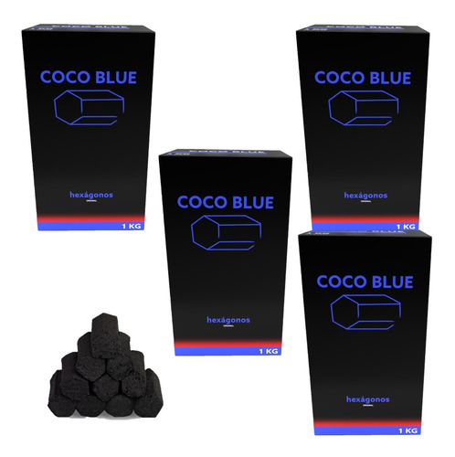 Caixa Carvão De Coco Hexagonal 4 Kg Para Narguile Premium