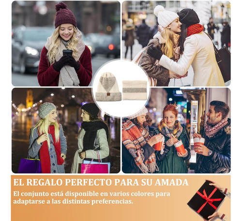 Gorro De Punto De Invierno Cálido Conjuntode Gorro Y Bufanda