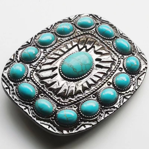 Para Psa Hebilla De Cinturón Estilo Vintage Turquesa Negro