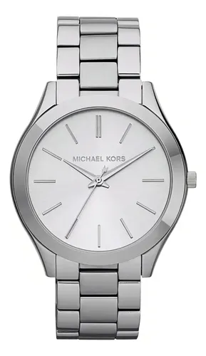 Reloj Michael Kors Slim Runway Mk3178 Plateado Original Dama
