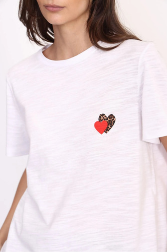Remera Blanca Mujer Algodon Cuello Redondo Susan Yagmour Blanco 42