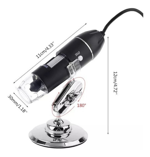 Imagen 2 de 4 de Microscopio Digital Usb 1600x Lupa Digital 8 Led
