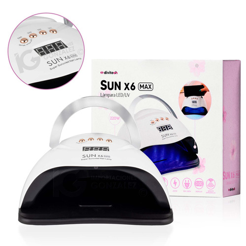 Lámpara Para Uñas Acrílico Y Gel Sun X6 Max Divitech® Color Blanca 220w. 66 Focos De Luz Led Uv