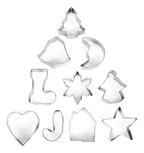 Juego De 10 Moldes Para Hornear Galletas De La Serie Christm
