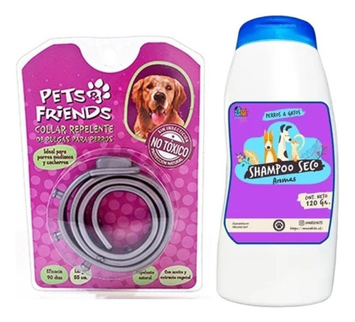 Mini Kit Para Perro Collar Antipulgas +shampoo Repelente
