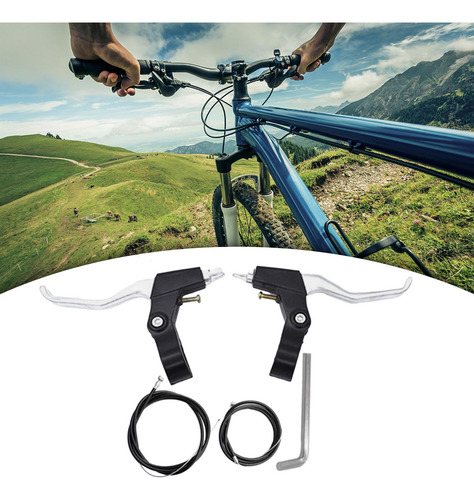 Juego De Cables Y Palanca De Freno De Bicicleta Plateado