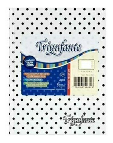 Cuaderno Triunfante 16x21 X 50 Hojas T/d Rayado Blanco Lunar