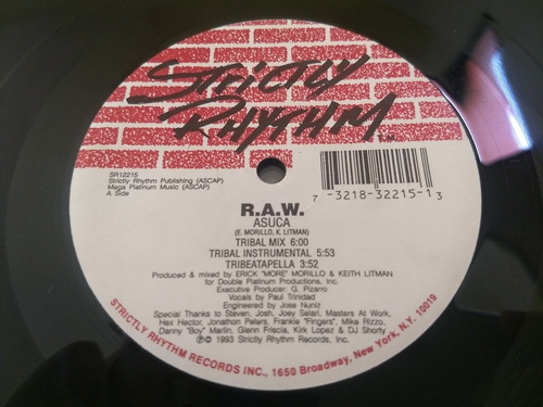 R.a.w. Asuca Vinilo 12 Usa 1993 Clásico Tribal Deep House