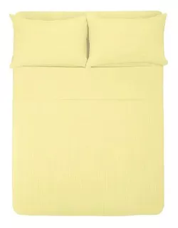 Juego de sábanas Melocotton 1800 Micro Grabada matrimonial color hueso. con diseño color hilos 1800 para colchón de 200cm x 140cm x 25cm