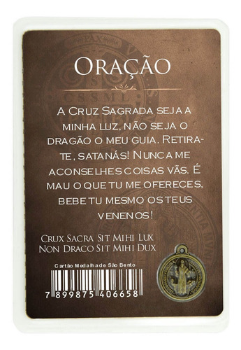 Cartão Medalha De São Bento