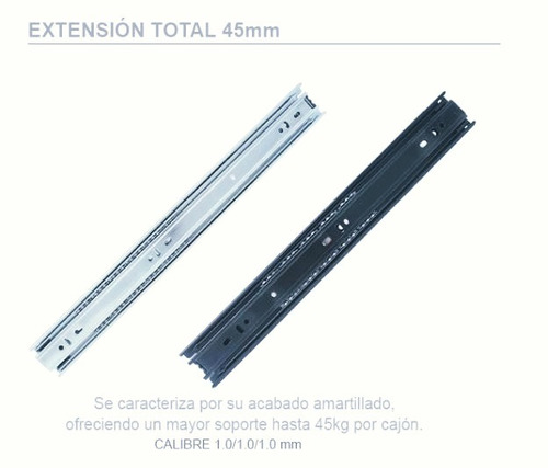 Corredera De Extension Reforzada 50 Cm 10 Pares